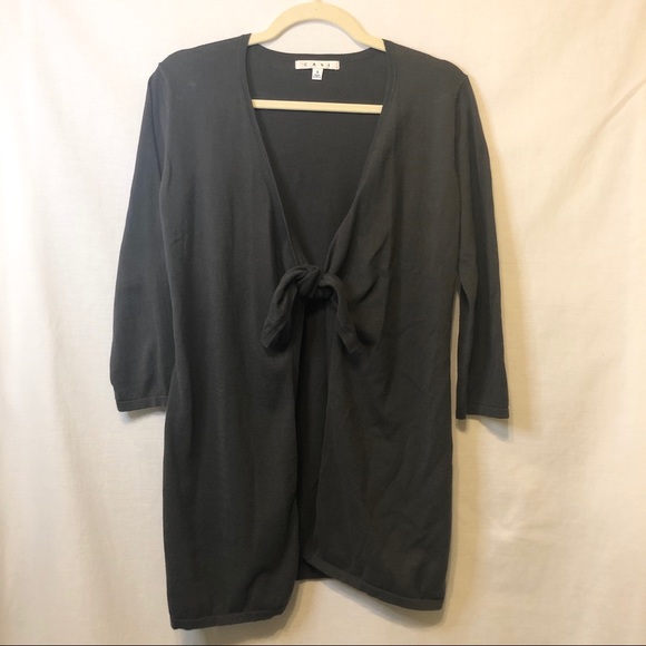 Cabi # 706 Grey Tie Front Cardigan - Size S - Picture 3 of 7